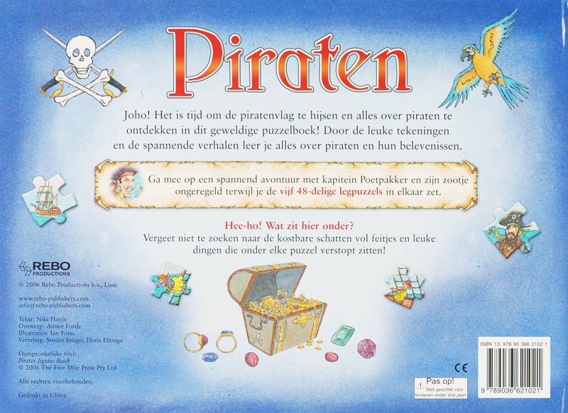 Achterkant van Piraten Puzzelboek