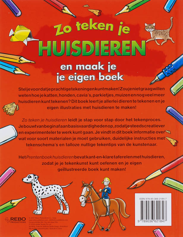 Achterkant van Zo teken je huisdieren