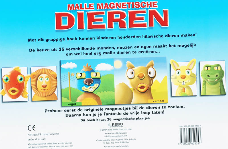 Achterkant van Malle magnetische dieren