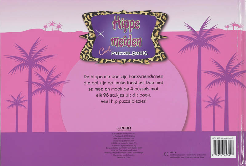 Achterkant van Hippe meiden puzzelboek
