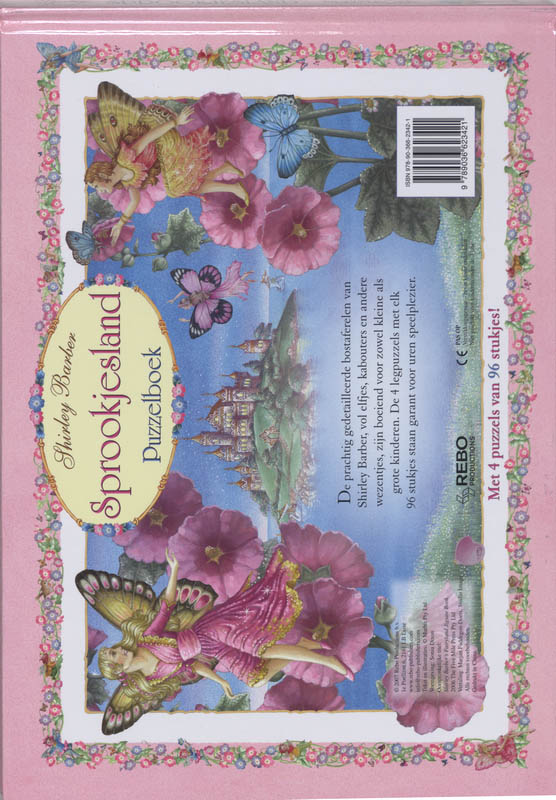 Achterkant van Shirley Barber Sprookjesland puzzelboek