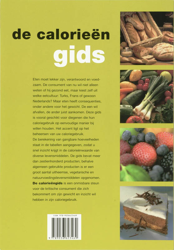 Achterkant van De calorieengids