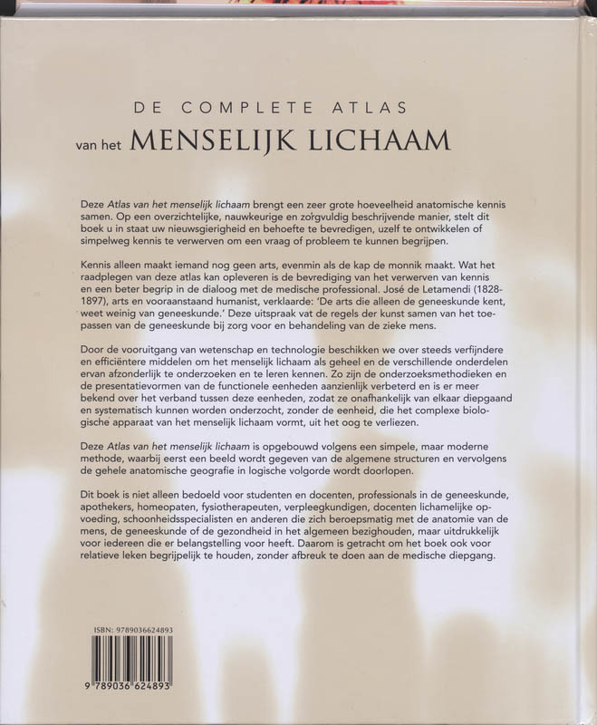 Achterkant van De complete atlas van het menselijk lichaam