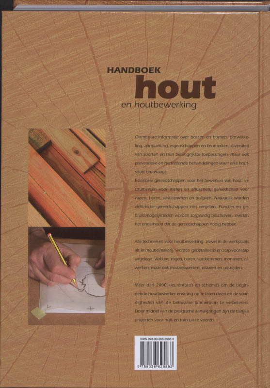 Achterkant van Handboek hout en houtbewerking