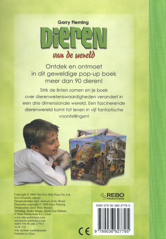 Achterkant van Dieren van de wereld