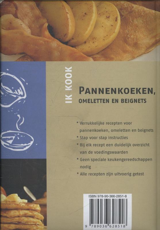 Achterkant van Pannenkoeken, omeletten en beignets