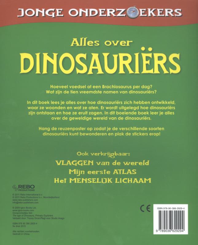 Achterkant van Alles over dinosauriers