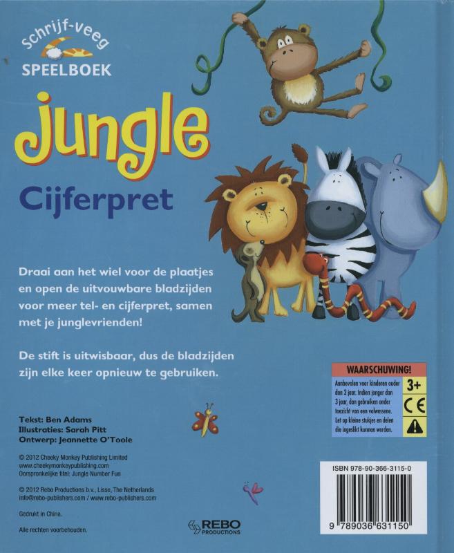 Achterkant van Jungle cijferpret