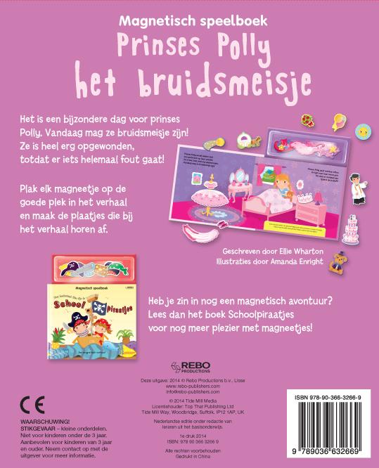 Achterkant van Prinses Polly het bruidsmeisje