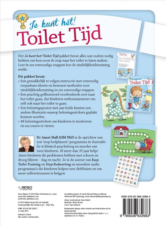 Achterkant van Je kunt het! toilet training jongens