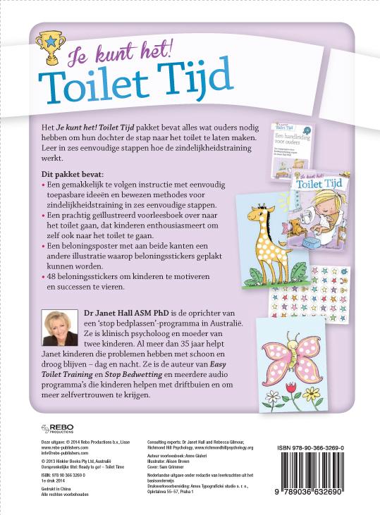 Achterkant van Je kunt het! toilet training; meisjes