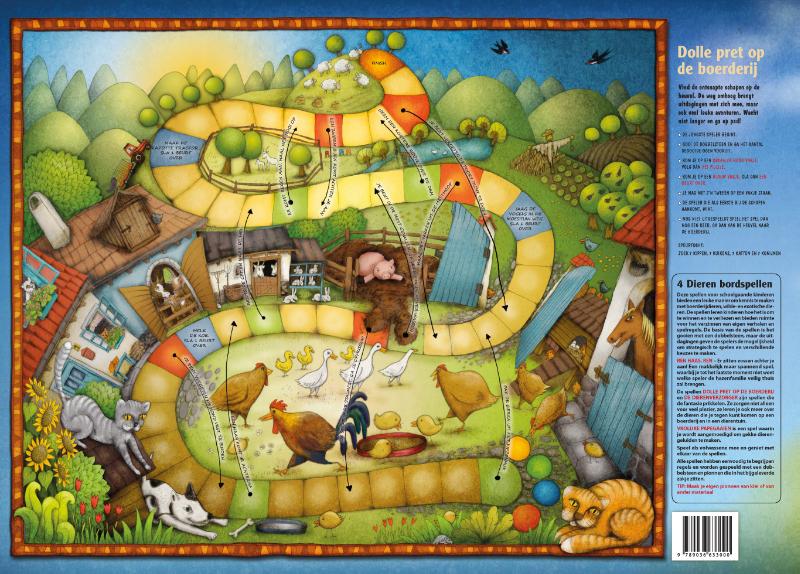 Achterkant van 4 dieren bordspellen