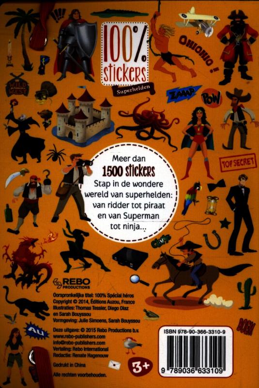 Achterkant van 100% stickers voor jongens