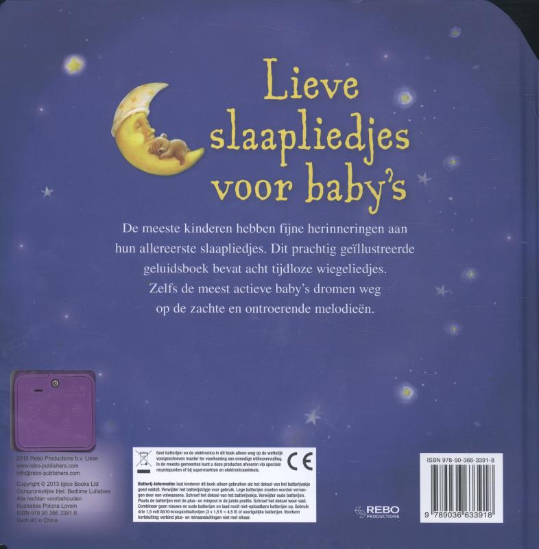 Achterkant van Lieve slaapliedjes voor baby's