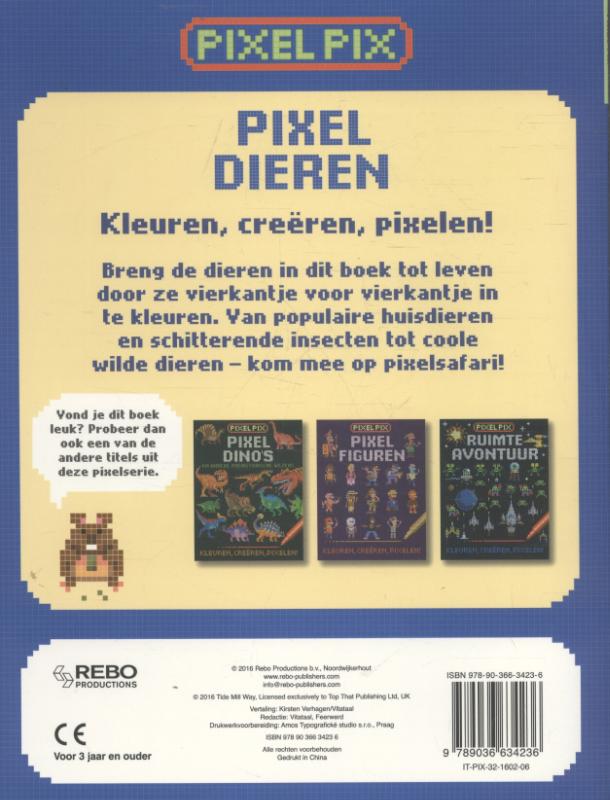 Achterkant van Pixel dieren