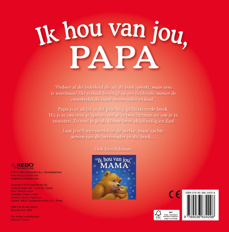 Achterkant van Ik hou van jou, papa