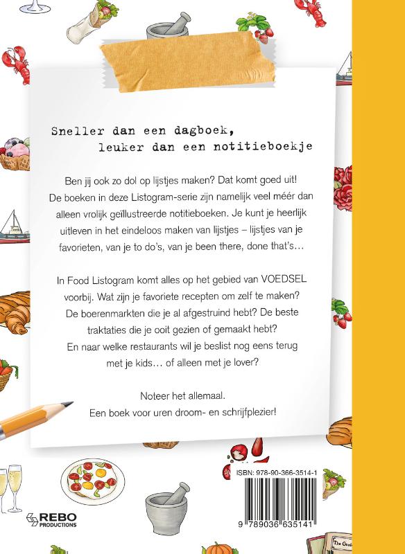 Achterkant van Listogram Food