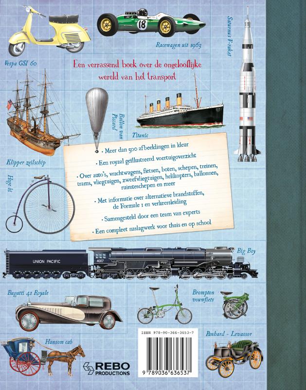 Achterkant van Transport encyclopedie voor kinderen