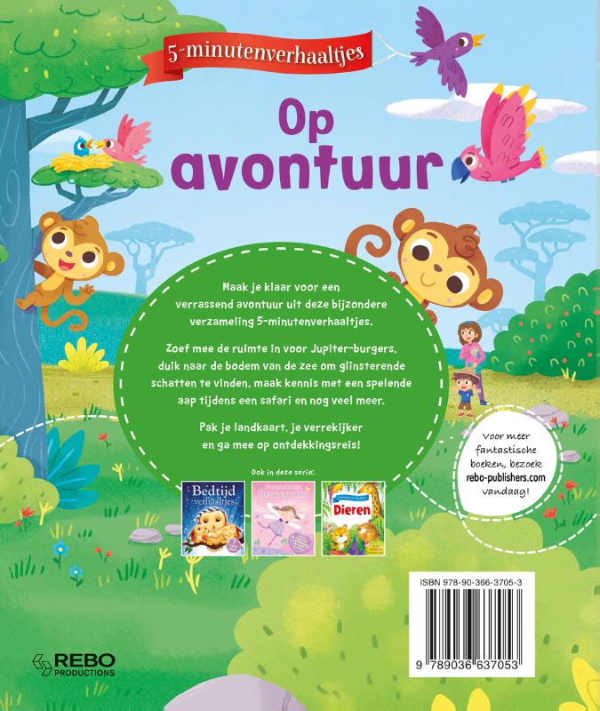 Achterkant van 5-minutenverhaaltjes Op avontuur