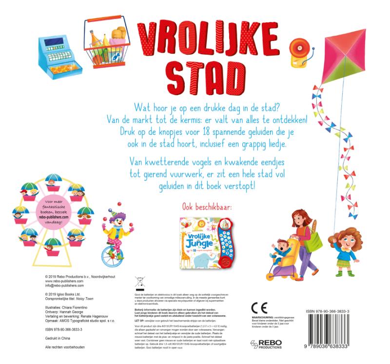 Achterkant van Vrolijke Stad - geluidboek