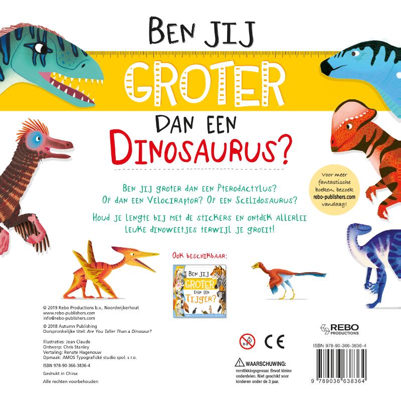 Achterkant van Ben jij groter dan een Dinosaurus?