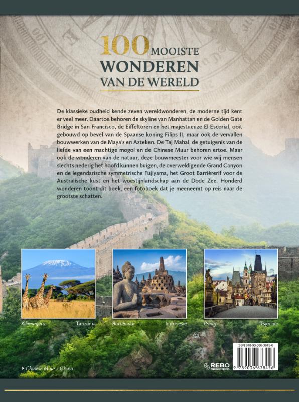 Achterkant van 100 mooiste wonderen van de wereld