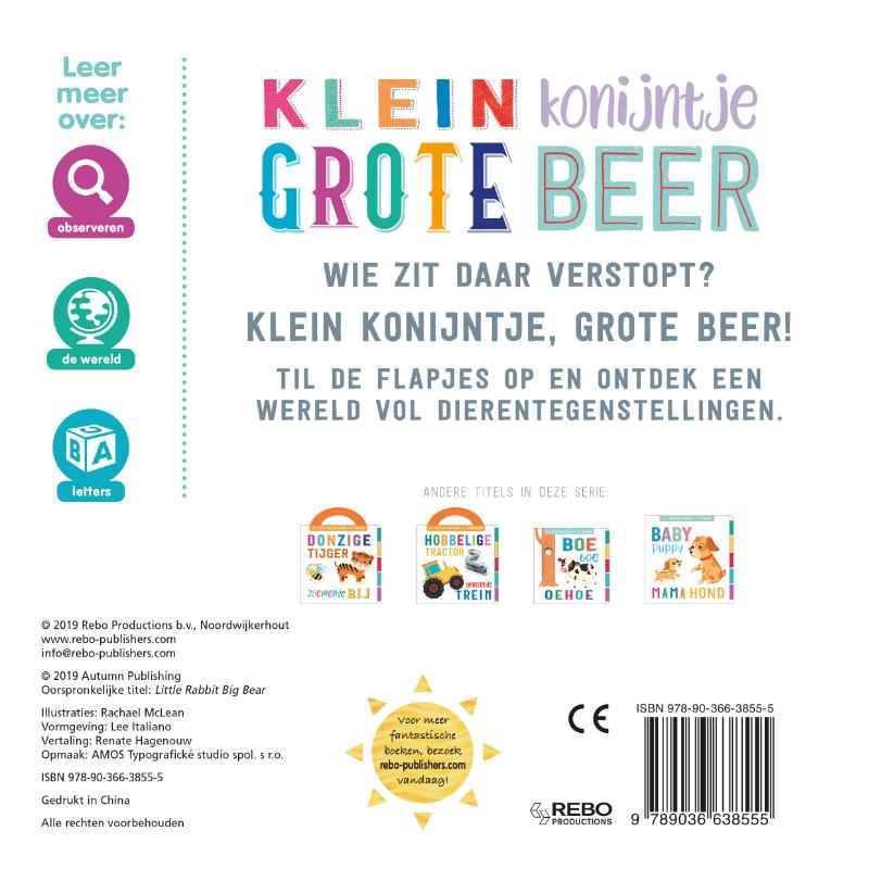 Achterkant van Klein konijntje, grote beer
