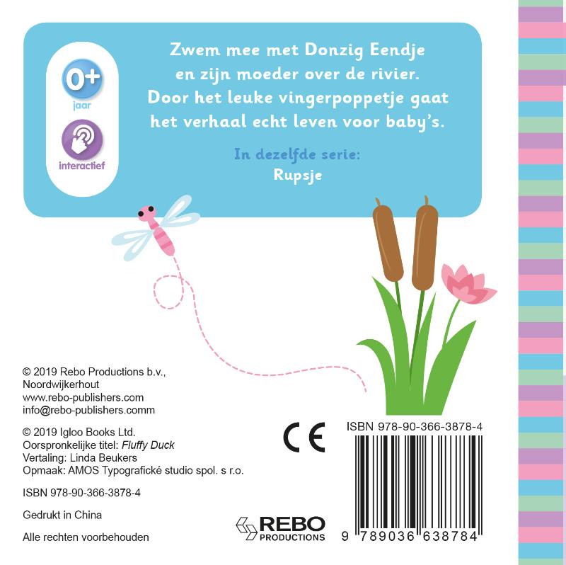 Achterkant van Donzig Eendje