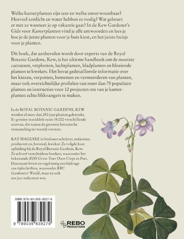Achterkant van De Kew Gardener´s gids voor Kamerplanten