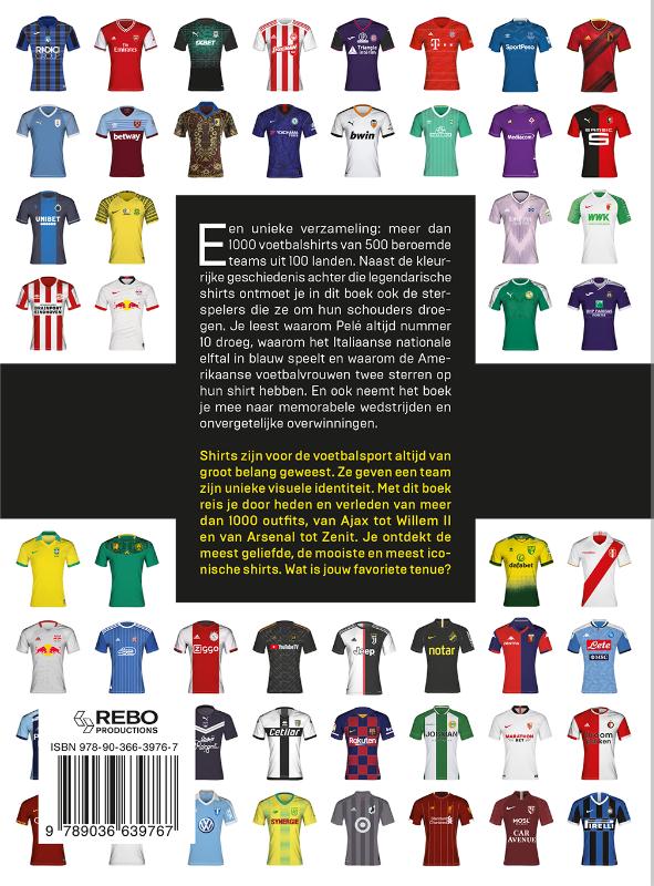 Achterkant van 1000 Voetbalshirts
