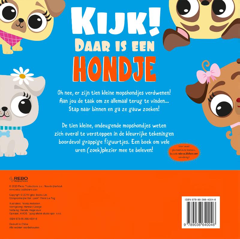 Achterkant van Kijk! Daar is een hondje