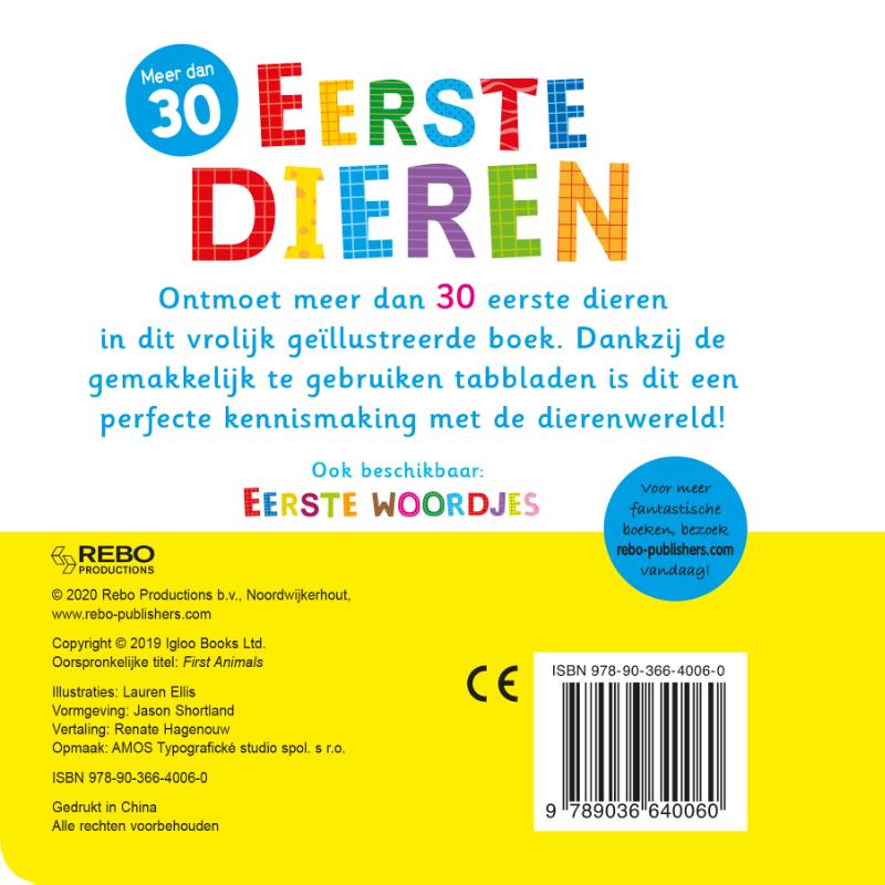 Achterkant van Eerste dieren Meer dan 30
