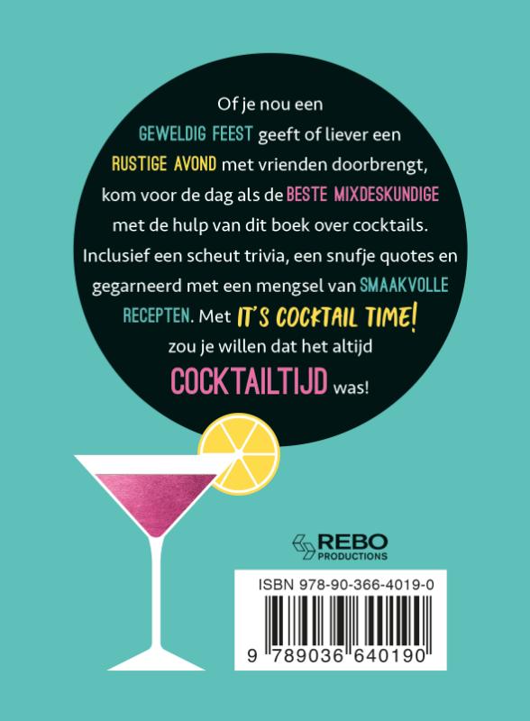 Achterkant van It's cocktail time