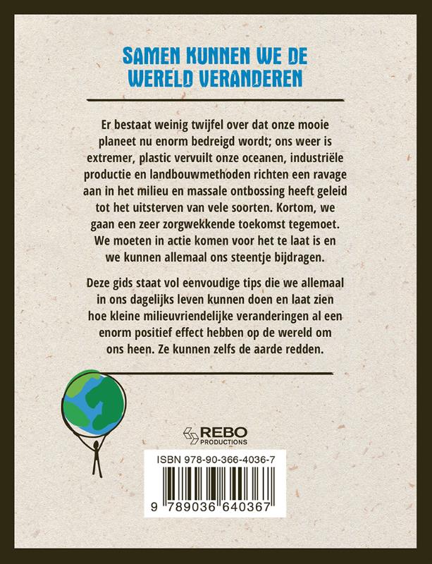 Achterkant van Red de aarde er is geen planeet B