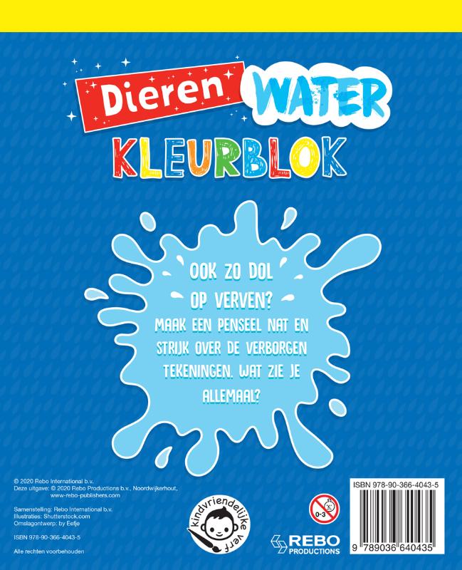 Achterkant van Waterkleurblok Dieren