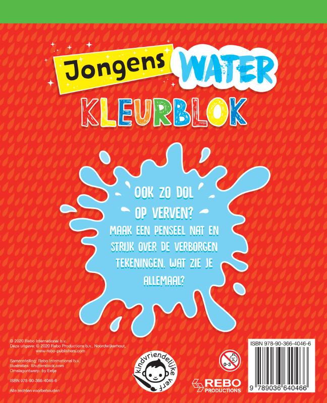 Achterkant van Waterkleurblok Jongens