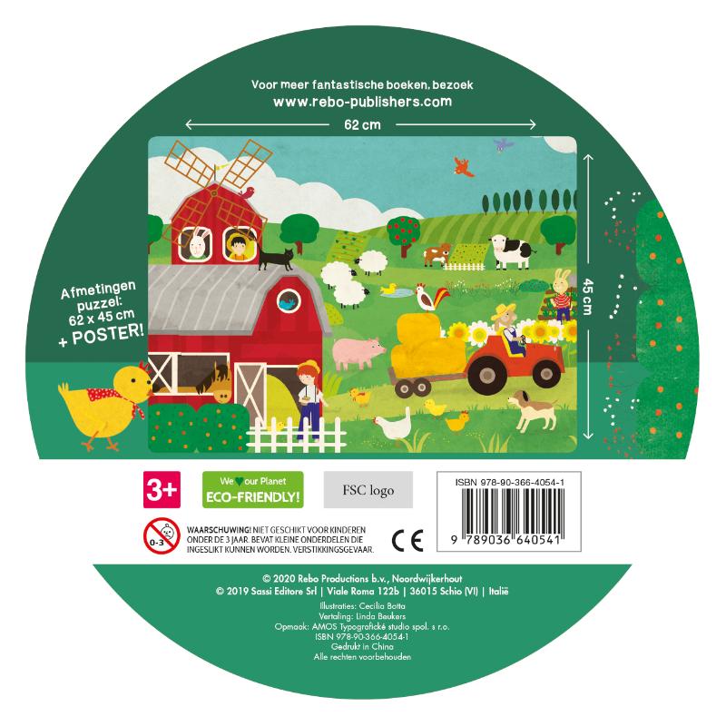 Achterkant van De boerderij - boek + giga puzzel