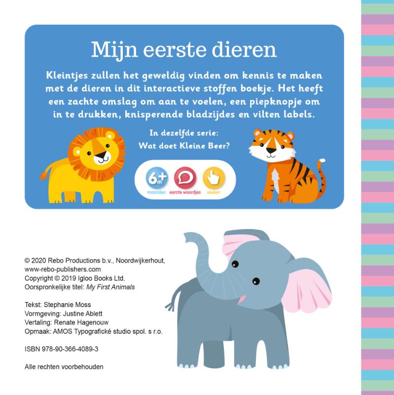 Achterkant van Mijn eerste dieren - knisperboekje - mini me