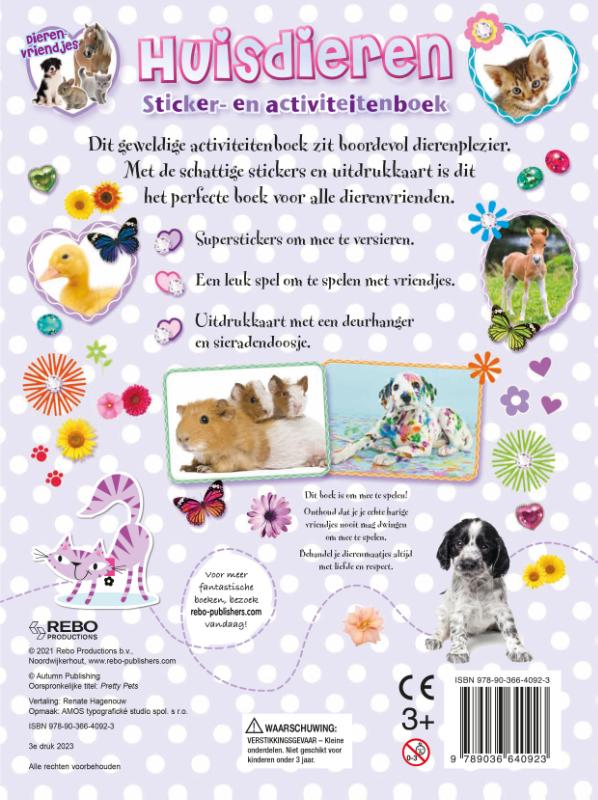 Achterkant van Huisdieren sticker- en activiteitenboek - Dierenvriendjes