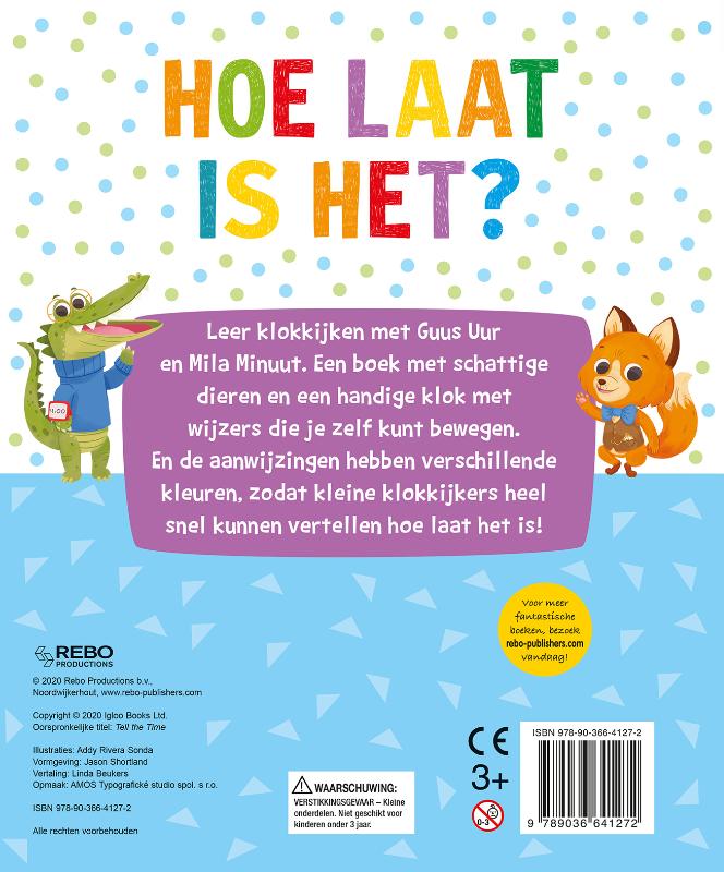 Achterkant van Klokboek-Hoe laat is het?