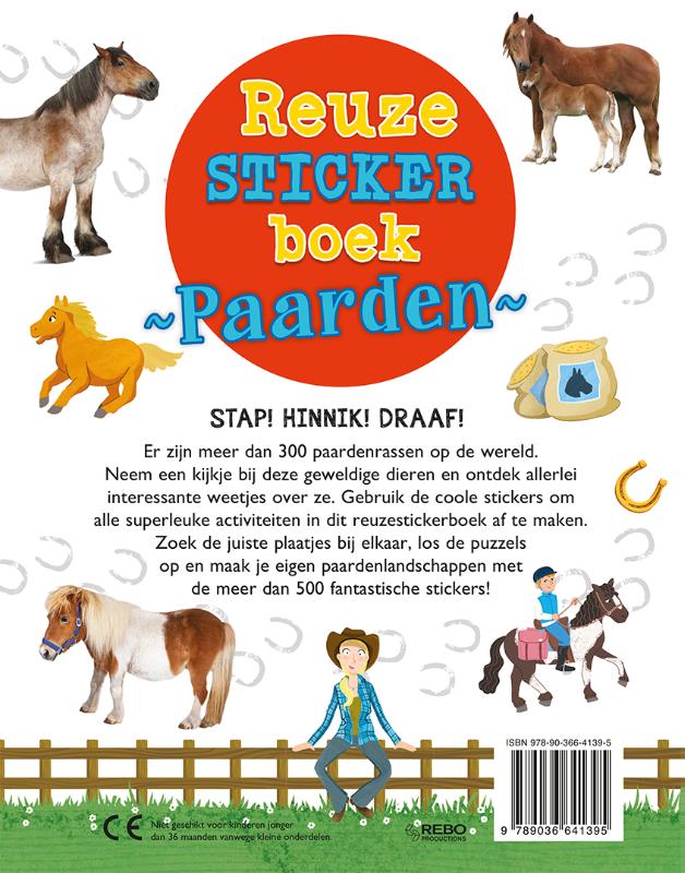 Achterkant van Reuzestickerboek Paarden