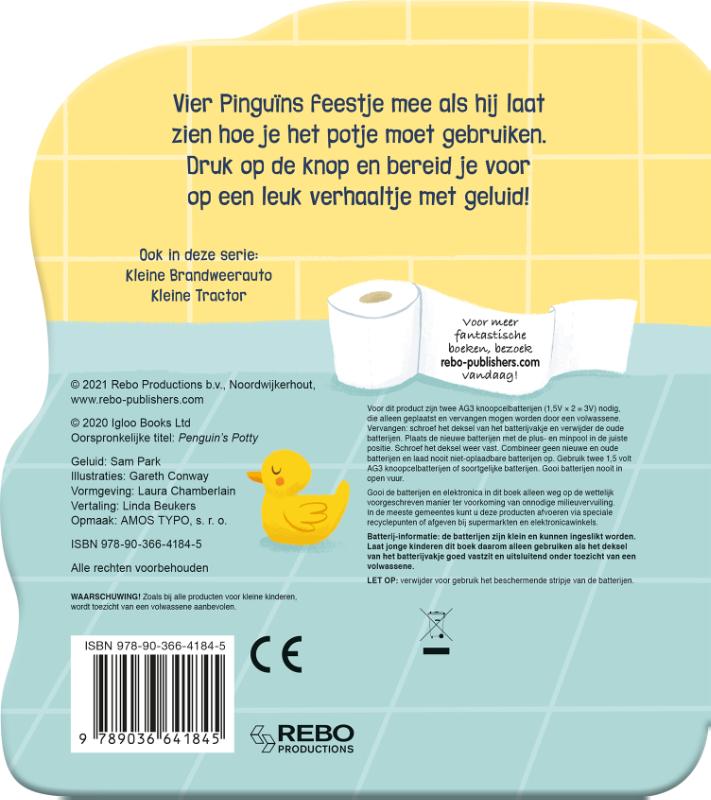 Achterkant van Geluidboek Kleine Pinguïn op het potje