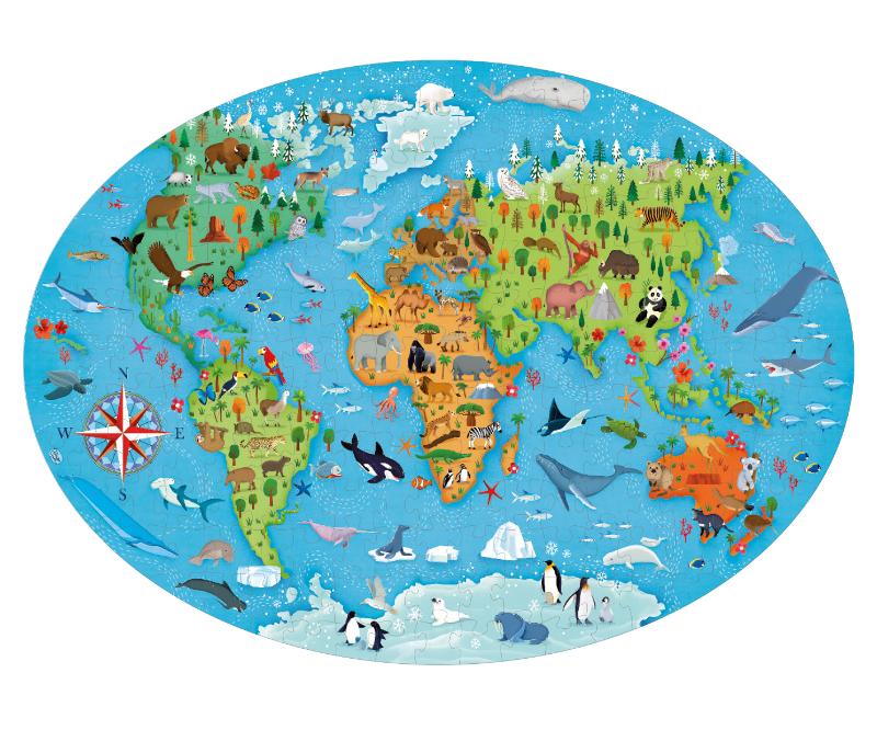 Achterkant van Dieren - puzzel 200 stukjes en boek