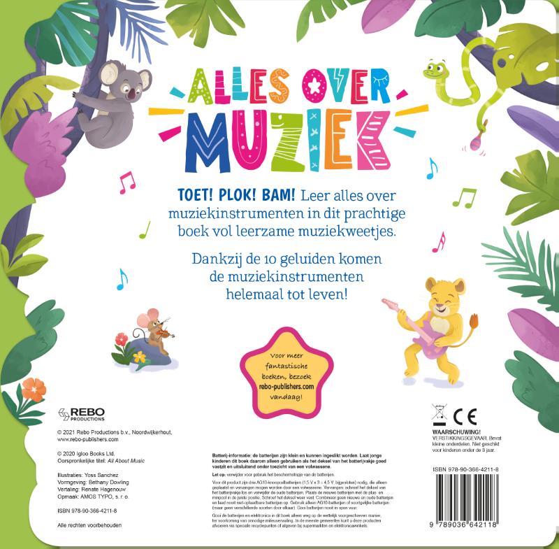 Achterkant van Geluidenboek Alles over muziek