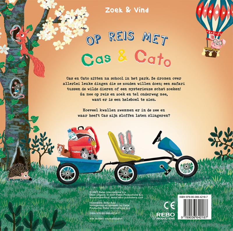 Achterkant van Op reis met Cas & Cato - zoekboek