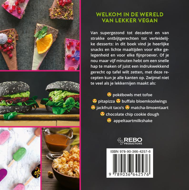 Achterkant van Vegan snacks