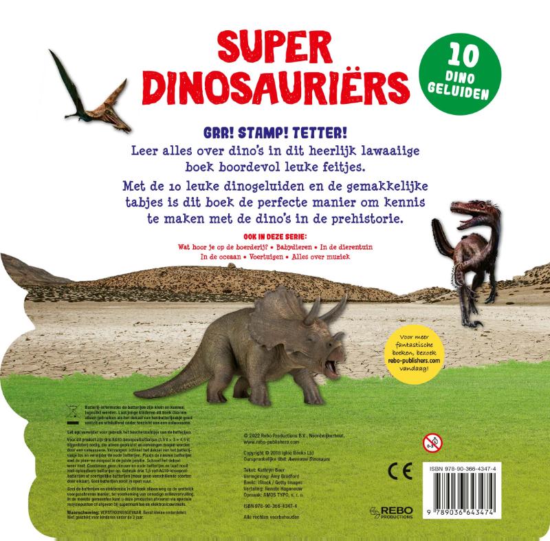 Achterkant van Geluidenboek - Superdinosauriërs