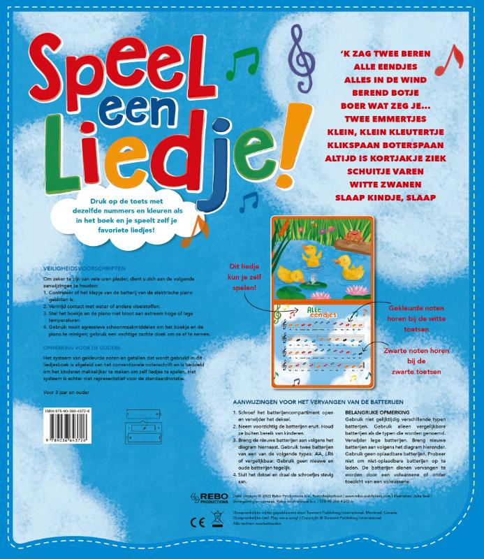 Achterkant van Speel een liedje!