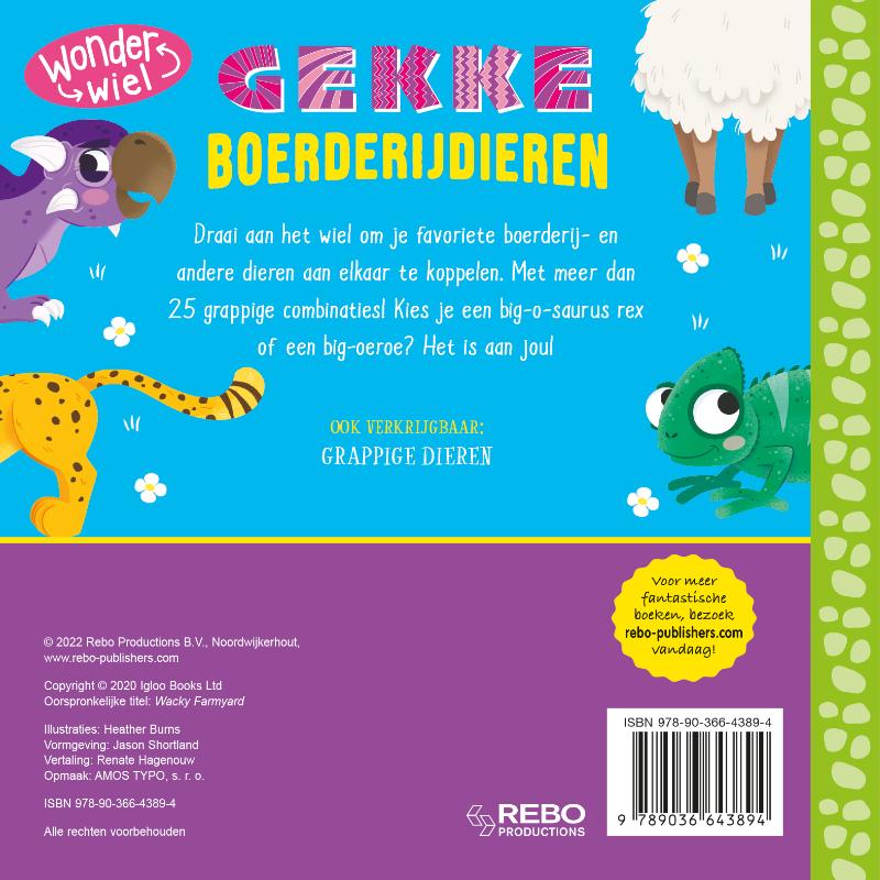 Achterkant van Gekke boerderijdieren - Wonderwiel