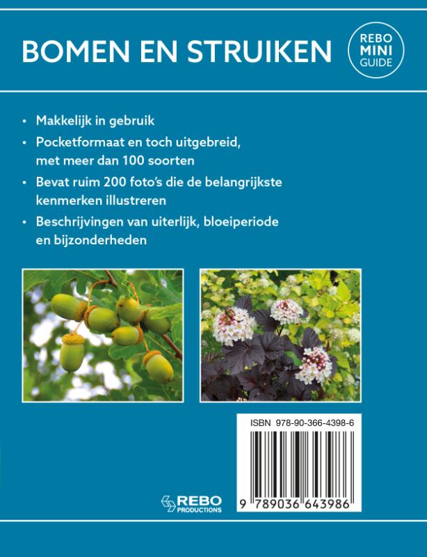 Achterkant van Bomen en struiken - Rebo mini guide